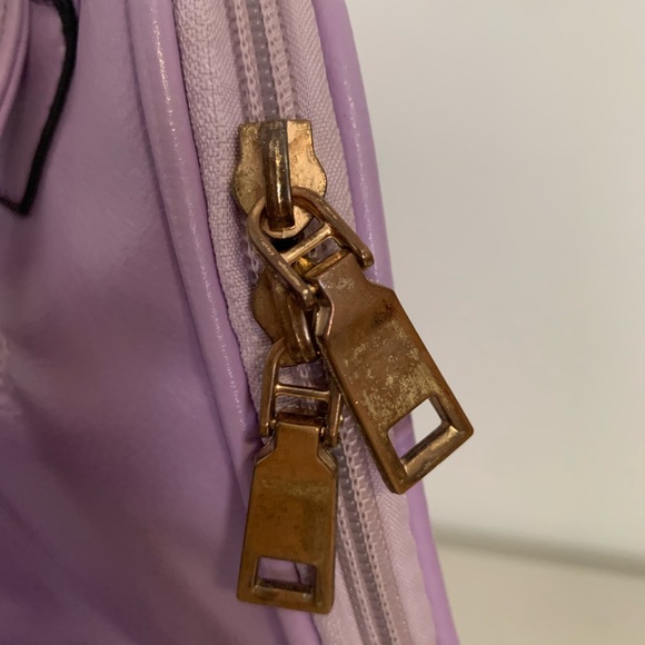 Purple Faux Leather Backpack with Modern Clasp - Picture 5 of 10